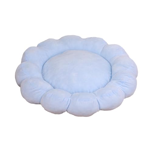 Qianly Petals Katzenbett, Haustier Schlafunterlage, Maschinenwaschbares, Rutschfestes Kleines Hundebett, Weiches Haustier Nistbett für Hauskatzen, Zwergspitz, Blau Qianly Petals Katzenbett, Haustier Schlafunterlage, Maschinenwaschbares, Rutschfestes Kleines Hundebett, Weiches Haustier Nistbett für Hauskatzen, Zwergspitz, Blau von Qianly