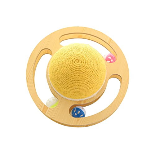 Qianly Planet Turntable Scratcher Sisal Cat Scratch Ball Funny Double Side Cat Scratcher Turntable Toy Planet Toy for Kitten Gift Chasing, Gross von Qianly