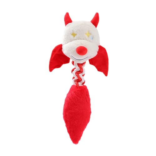 Qianly Quietschendes Crinkle-Hunde-Plüschspielzeug, Kauspielzeug, lustiges -Stoffspielzeug für Hunde Aller Altersgruppen, Welpenrassen, die beim, Rot von Qianly