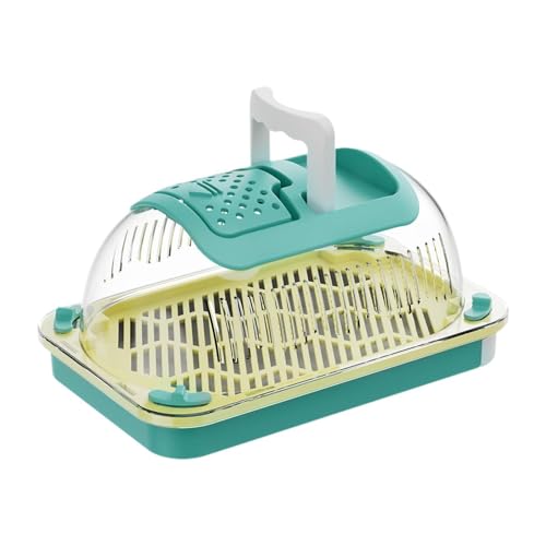 Qianly Reptilien -Terrarium Reptilien -Fütterungsbox klar tragbare transparente Reptilien Käfigreptilienträger für Terrapin Eidechsenschildkröte, L von Qianly