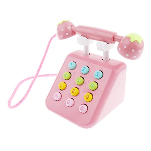 Qianly Retro Simulations Telefon Spielset Aus Holz Spielzeug Pretend Play Educational, Rosa Qianly Retro Simulations Telefon Spielset Aus Holz Spielzeug Pretend Play Educational, Rosa von Qianly