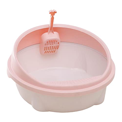 Qianly Robustes, Halbgeschlossenes Katzenklo mit Hohen Seitenwänden Und Sichtschutz, Katzentoilette für Alle Arten von Katzen, ROSA Qianly Robustes, Halbgeschlossenes Katzenklo mit Hohen Seitenwänden Und Sichtschutz, Katzentoilette für Alle Arten von Katzen, ROSA von Qianly