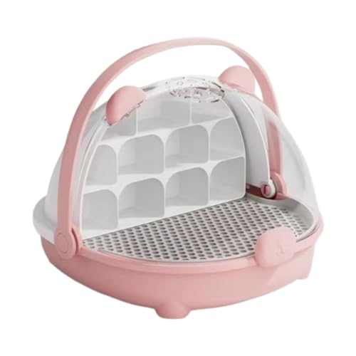 Qianly Seidenraupenzuchtbox, Mini Zuchtbox für Haustiere, Reptilienfütterungsbox, Seidenraupen Schlüpfbehälter, Rosa von Qianly