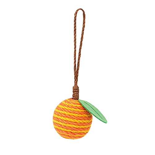 Qianly Sisal Cat Toy Kitten Exerciser Fun Playing Cat Toys Ball Interaktives Katzenspielzeug für IQ Verbesserung Haustierbedarf Kratzen, Orange 20cmx9cm von Qianly