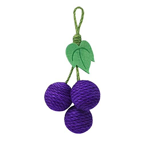 Qianly Sisal Cat Toy Kitten Exerciser Fun Playing Cat Toys Ball Interaktives Katzenspielzeug für IQ Verbesserung Haustierbedarf Kratzen, Traube 20cmx10cm von Qianly