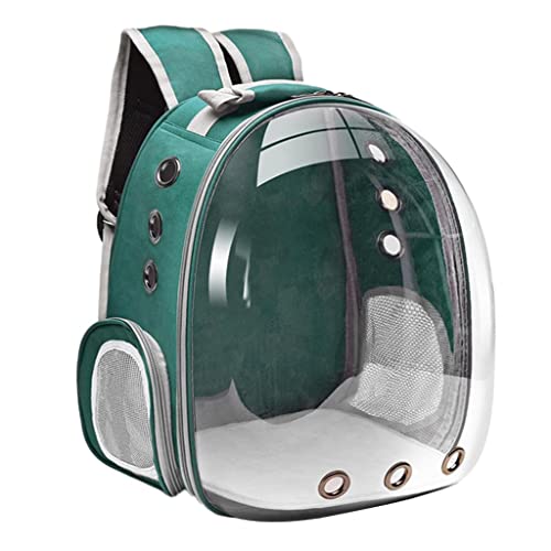 Qianly Strapazierfähiger Luftblasen Rucksack für Haustiere, Atmungsaktive Reisetasche für Kleine Hunde Und mit 3 Atmungsaktiven Mesh EIN, Grün von Qianly