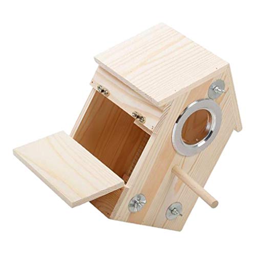 Qianly Vogelhaus Aus Holz Vogelzuchtbox für Wellensittiche, Wellensittiche, Unzertrennliche, Nymphensittiche von Qianly