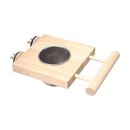 Qianly Vogelhilfe Schüssel Holzfutter Wasserschale für Käfig Fütterung Tasse Vogelperch für Cockatiel Macaw kleine Tier Conures Shotet, Einzelschale von Qianly
