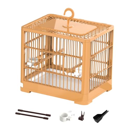 Qianly Vogelkäfig für Papageien, Tragbares Haustierhaus mit Ständer, Klappbares Nest für Reisen, Orange Qianly Vogelkäfig für Papageien, Tragbares Haustierhaus mit Ständer, Klappbares Nest für Reisen, Orange von Qianly