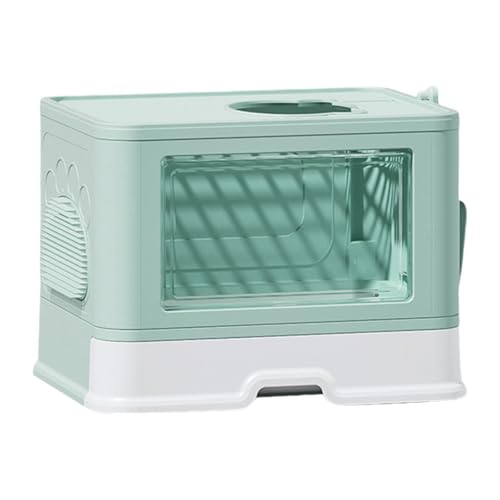 Qianly Vollständig geschlossene Katzentoilette, Töpfchen, Katzentoilettenbox, Haustier-Bettpfanne für kleine Haustiere, GrÜn Qianly Vollständig geschlossene Katzentoilette, Töpfchen, Katzentoilettenbox, Haustier-Bettpfanne für kleine Haustiere, GrÜn von Qianly