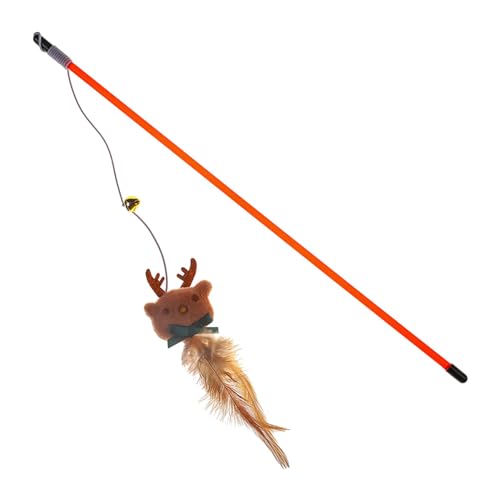 Qianly Weihnachtsspielzeug für Katzen mit Glocke, Langer Stab, Unterhaltsame, Trainingsspielzeug für Katzen, Weihnachtshirsch Qianly Weihnachtsspielzeug für Katzen mit Glocke, Langer Stab, Unterhaltsame, Trainingsspielzeug für Katzen, Weihnachtshirsch von Qianly