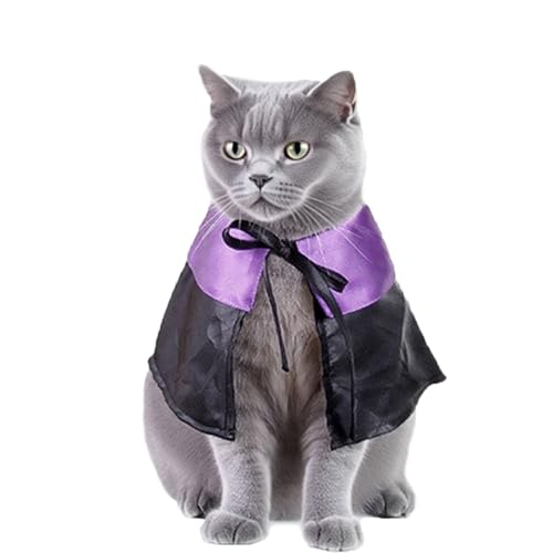 Qiansail Halloween-Kostüm für Hunde, Katzen-Zauberer-Umhang, lustiger Katzen-Vampir-Umhang, Haustier-Cosplay-Kleidung, Party-Outfit für Welpen, Kätzchen, Größe S Qiansail Halloween-Kostüm für Hunde, Katzen-Zauberer-Umhang, lustiger Katzen-Vampir-Umhang, Haustier-Cosplay-Kleidung, Party-Outfit für Welpen, Kätzchen, Größe S von Qiansail