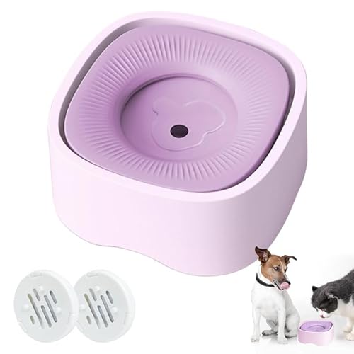 Qianyou Hundenapf,Wassernapf Hund,Wassernapf Hund Ohne Sabbern,Trinknapf Hund Anti Schlabber,Anti Schling Napf Katze，Reisenapf Hund,Fressnapf Hund for Pet,Hunde and Katzen【Lila & 1200ml】 von Qianyou