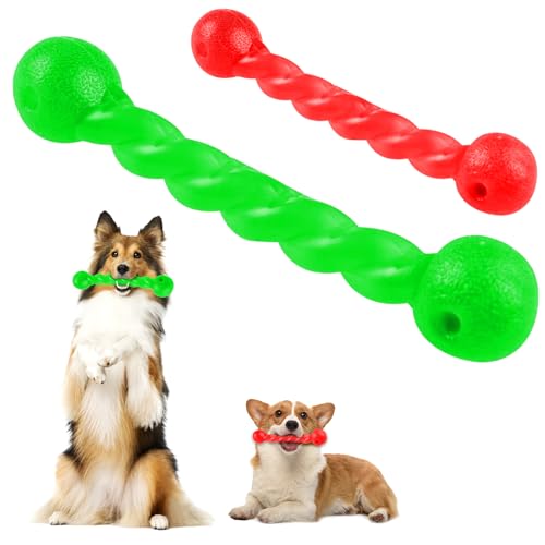 Qianyou Hundespielzeug für Zähne, Gummi Spirale Kauknochen Ungiftig Unzerstörbar Hundemolarenstab Welpen Intelligenzspielzeug Weich Beißwiderstand Hundezahnbürste Haustier Mundpflege,2 Pcs Grün & Rot Qianyou Hundespielzeug für Zähne, Gummi Spirale Kauknochen Ungiftig Unzerstörbar Hundemolarenstab Welpen Intelligenzspielzeug Weich Beißwiderstand Hundezahnbürste Haustier Mundpflege,2 Pcs Grün & Rot von Qianyou