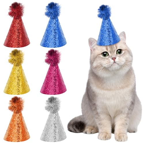 Qianyu 6 Stück Geburtstagshüte Party-Pompons Verstellbare Katzenhüte Süße Stofftiere Hüte für Kätzchen, Kaninchen, Hunde, Kleine und Mittelgroße Tiere Qianyu 6 Stück Geburtstagshüte Party-Pompons Verstellbare Katzenhüte Süße Stofftiere Hüte für Kätzchen, Kaninchen, Hunde, Kleine und Mittelgroße Tiere von Qianyu