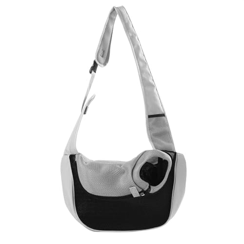 Hundetasche,Tragetasche Hund Haustier Hundeträgerbeutel Katzen Welpen Outdoor Bags Mesh Oxford Single Umhängetasche Sling Front Mesh Reise Umhängetasche(1 black,S) von QiaoJun