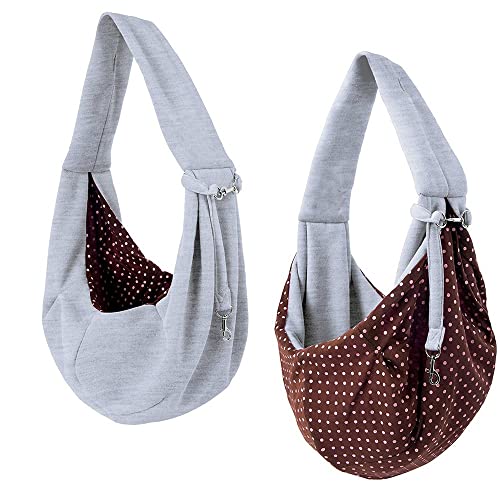 Hundetasche,Tragetasche Hund Haustier Sling Hund Katze Welpen Kleintier Träger Baumwolle Haustier Umhängetasche Träger Welpenbeutel(Gray) von QiaoJun