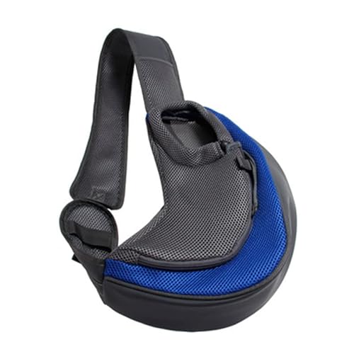 Hundetasche,Tragetasche Hund Hund Welpenträger Umhängetasche Outdoor Reise Kleine Hundeträger Beutel Oxford Mesh Atmungsaktiv Comfort Sling Handtasche Haustierenträger(Blue,L) von QiaoJun