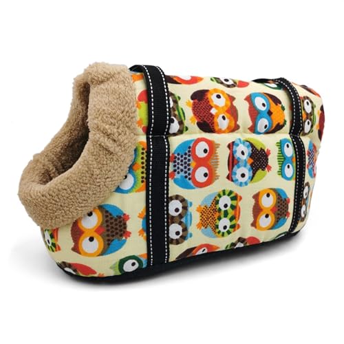 Hundetasche,Tragetasche Hund Reise Hundeträgerbeutel Pet Carrier for Hunde Katzen Pet Sling Tasche Weiche Welpen Katze Hund Umhängetaschen Chihuahua Mops Kleine Hundetasche S/L(3 with fur,L) von QiaoJun