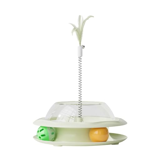 Qiaonan Katzen Leckerli Spender | Interaktives Katzenspielzeug Mit Federangel Und Bällen | Futterspender, Beschäftigungsfütterung Spiel | Zur Bewegung Und Gegen Langeweile Qiaonan Katzen Leckerli Spender | Interaktives Katzenspielzeug Mit Federangel Und Bällen | Futterspender, Beschäftigungsfütterung Spiel | Zur Bewegung Und Gegen Langeweile von Qiaonan