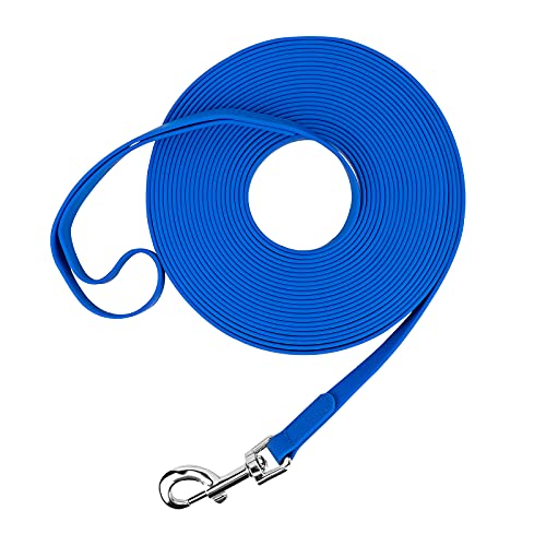 Wasserdichte lange Hundeleine, langlebig, ideal für Outdoor-Wandern, Training, Hof, Strand und Schwimmen (blau, 3 m) von Qiaosite