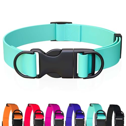 Wasserdichtes Hundehalsband, geruchsdicht und leicht zu reinigen, Gummi-Hundehalsband, kein Ziehen, passend für kleine, mittelgroße und große Hunde, Trainings-Choker (Minzgrün, Größe S (24 - 36 cm) Wasserdichtes Hundehalsband, geruchsdicht und leicht zu reinigen, Gummi-Hundehalsband, kein Ziehen, passend für kleine, mittelgroße und große Hunde, Trainings-Choker (Minzgrün, Größe S (24 - 36 cm) von Qiaosite