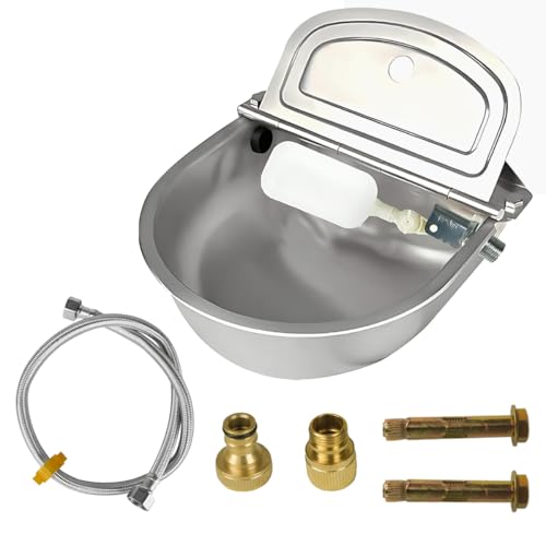 Automatischer Hund Wasserspender Große Kapazität Spender für Hunde Edelstahl Outdoor Pet Waterer Feeder Outdoor Trog für Geflügel, Ziege, Kleintiere Automatischer Hund Wasserspender Große Kapazität Spender für Hunde Edelstahl Outdoor Pet Waterer Feeder Outdoor Trog für Geflügel, Ziege, Kleintiere von Qicfrk