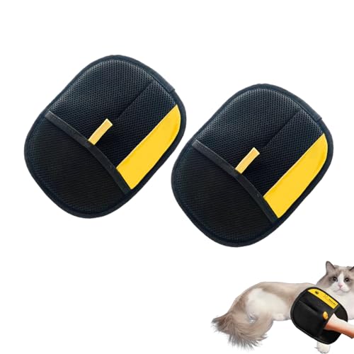 2Pc Tierhaarentferner Handschuh - Katzen Hunde Haarentferner, Katzen Handschuhe Fellpflege, Haarentfernungs Handschuh, Doppelseitige Fellpflegehandschuhe FürKatzen Hunde, Antistatische Haarentfernung von Qidures