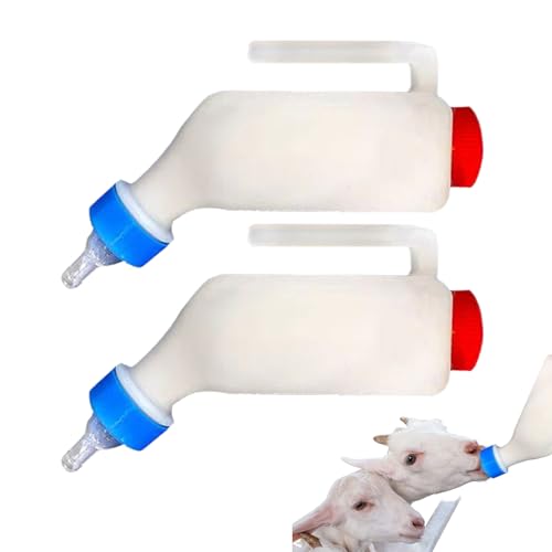 2pcs Lämmerflasche Milchflasche, 500ml ABS Lamm Fütterungsflasche, Lammmilchflasche Mit Nippelflasche, Kälber Aufzuchtflasche, Lammmilch Feeder, Aufzuchtflasche, Ziegen Nursing Fütterung Flasche von Qidures