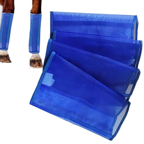 4 Stück Pferdgamaschen Fliegenstiefel, Netz Fliegenstiefel Für Pferdes, Atmungsaktive Feinmaschige Pferdefliegengamaschen, Pferdefliegenstiefel, Pferdegitter Schutzstiefel Für Schützt Vor Beinermüdung von Qidures