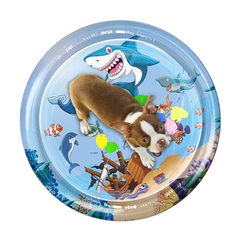 Wasser Sensor Spielmatte Für Katzen, 100cm Auslaufsichere Wasserspielmatte Für Katzen, Hochwertige Verdickte Sensorische Wasser Spielmatte, Sensor Water Play-mat, Aufblasbare Wassersensor Spielmatte von Qidures