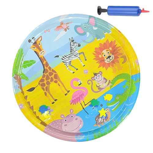 Wasser Sensor Spielmatte Für Katzen, 100cm Auslaufsichere Wasserspielmatte Für Katzen, Verdickte Sensorische Wasser Spielmatte, Sensor Water Play-mat, Aufblasbare Wassersensor Spielmatte Mit Inflator von Qidures