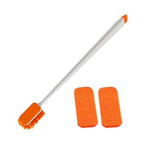 Qiebenav Cleaning Tools Aquariumbürste mit Kunststoffgriff, 1 Set, praktischer kleiner Algenschrubber, langlebig, Orange von Qiebenav