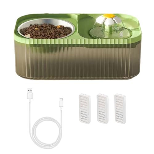 Qiebenav Futternapf für Haustiere, visualisierter Trinkbrunnen, hier ist ein Produkttitel zum Auflisten, 1 Set, 3 l, Katzenwasser, großes Fassungsvermögen, ultra-leise, Grün Qiebenav Futternapf für Haustiere, visualisierter Trinkbrunnen, hier ist ein Produkttitel zum Auflisten, 1 Set, 3 l, Katzenwasser, großes Fassungsvermögen, ultra-leise, Grün von Qiebenav