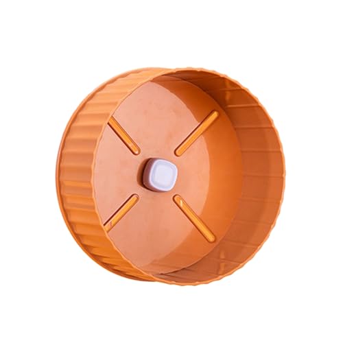 Qiebenav Halterung montierbares Hamsterrad, leichtgängiges Lager, leiser Lauf, Kleintierübung für Käfig, einfach zu installieren, Orange, L von Qiebenav