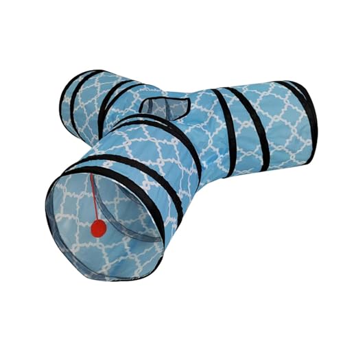 Qiebenav Indoor Katzenspielzeug Geräumiger Katzentunnel Katzenspielzeug Tragbares Faltbares 3-Wege-Haustier-Tunnelrohr mit Ball Spielzeug Reißfestes Reisefreundliches Katzenspielzeug B von Qiebenav