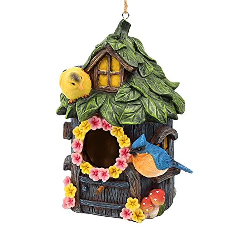 Qiebenav Papageien-Vogelhaus zum Aufhängen mit Kette, schöne Modellierung, Kunstharz, für den Außenbereich, Vogelnest, Gartendekoration, Hofdekoration, mehrfarbig Qiebenav Papageien-Vogelhaus zum Aufhängen mit Kette, schöne Modellierung, Kunstharz, für den Außenbereich, Vogelnest, Gartendekoration, Hofdekoration, mehrfarbig von Qiebenav