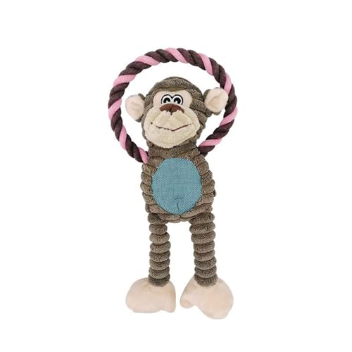 Qiebenav Pet Monkey Kauspielzeug Haustier Affe Plüsch für Hunde Beruhigende Ente Hundespielzeug mit Quackgeräusch Affe Löwe Elefant Design Affe Einheitsgröße von Qiebenav