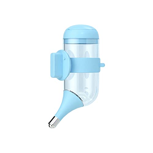 Qiebenav Wasserspender für Haustiere, 350 ml/500 ml, große Trinkflasche für Katzen und Hunde, zum Aufhängen, Wasserkocher für Haustierkäfig, Blau 350 ml von Qiebenav