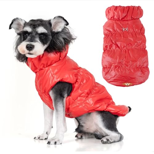 Wintermantel für Katzen und Hunde, Schneeanzug, Hundejacke, Hundepullover, Hundeweste, wasserdicht, winddicht, warm, für kaltes Wetter, Hundekleidung mit integriertem Geschirr für kleine, mittelgroße Wintermantel für Katzen und Hunde, Schneeanzug, Hundejacke, Hundepullover, Hundeweste, wasserdicht, winddicht, warm, für kaltes Wetter, Hundekleidung mit integriertem Geschirr für kleine, mittelgroße von Qigeneimu