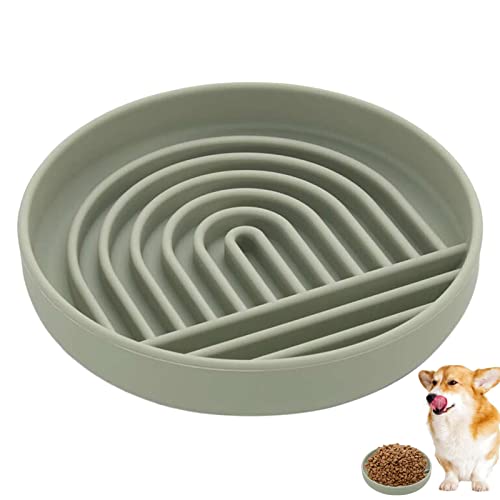 Hund-Puzzle-Schüssel, rutschfeste Silikon-Puzzleschale, Hundepuzzlenapf, Feeder Slow Bowl, Hundefutternapf, Hundenapf für große Hunde, erhöhter Hundenapf (Grün) von Qihuyi