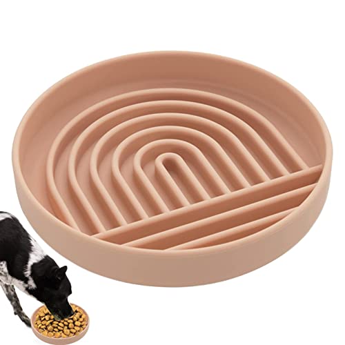 Hund-Puzzle-Schüssel, rutschfeste Silikon-Puzzleschale, Hundepuzzlenapf, Feeder Slow Bowl, Hundefutternapf, Hundenapf für große Hunde, erhöhter Hundenapf (Rosa) von Qihuyi