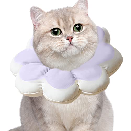Qihuyi Hundehalsband Kissen | Kegelhalsband für Katzen mit Sonnenblumenform,Pet Donut Cone mit verstellbarem Riemen verhindert das Lecken, Kauen und Kratzen für den täglichen Gebrauch von Haustieren von Qihuyi