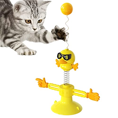 Qihuyi Katzenspielzeug, Drehbares intellektuelles Kätzchenspielzeug, Indoor Pet Toy mit Saugnapf und Vogel für Exerciser Game & Puzzle Pet Toys von Qihuyi