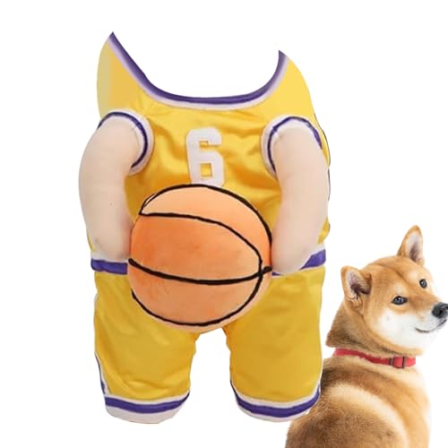 Hunde-Basketball-Kleidung, Hunde-Basketball-Spieler-Kostüm,Hund hält Basketballkleidung mit Ball - Atmungsaktive große Katze mit Basketball-Kleidung für Halloween-Cosplay Hunde-Basketball-Kleidung, Hunde-Basketball-Spieler-Kostüm,Hund hält Basketballkleidung mit Ball - Atmungsaktive große Katze mit Basketball-Kleidung für Halloween-Cosplay von Qikam