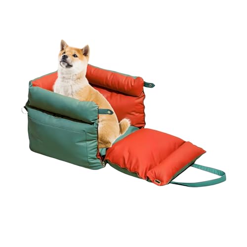 Hundeautositz,Abnehmbarer Auto Sitz Für Kleine Hunde - Allwetter Bissfestes Hundebett mit Aufbewahrungstasche für Lange Fahrten Camping Wohnmobilreisen und Pendeln Hundeautositz,Abnehmbarer Auto Sitz Für Kleine Hunde - Allwetter Bissfestes Hundebett mit Aufbewahrungstasche für Lange Fahrten Camping Wohnmobilreisen und Pendeln von Qikam