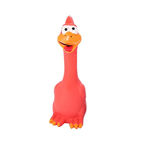 Qikam Huhn Quietschende Hundespielzeug, Screaming Chicken Latex Squaking Chicken Toy Neuheit Und Langlebiges Latex Chew Molar Dog Toy Für Kinder Und Hunde 7,87 × 2,75 Zoll von Qikam