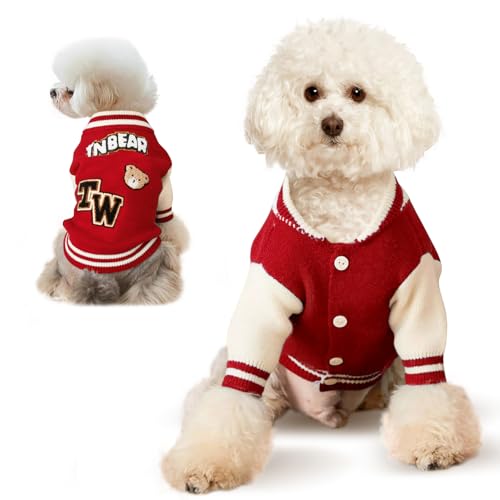 Kleiner Hundepullover, warmer Haustierpullover, niedlicher gestrickter klassischer Hundepullover für kleine Hunde, Katzenpullover, Hunde-Sweatshirt, Kleidung, Mantel, Bekleidung (L) von Qincycle