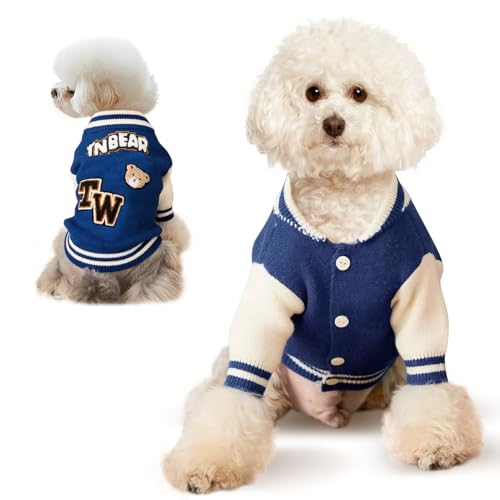 Kleiner Hundepullover, warmer Haustierpullover, niedlicher gestrickter klassischer Hundepullover für kleine Hunde, Katzenpullover, Hunde-Sweatshirt, Kleidung, Mantel, Bekleidung (L) von Qincycle