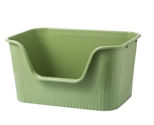 Haustierdrüsenbox Katze Töpfchenkatze Katzentoilette, Offene Top -Haustierschale, Kätzchen Toilette Anti -Spritzer -Bettpfanne mit hohen Seite Haustier Vorräte für die Reise (Grun) von Qinhaixi